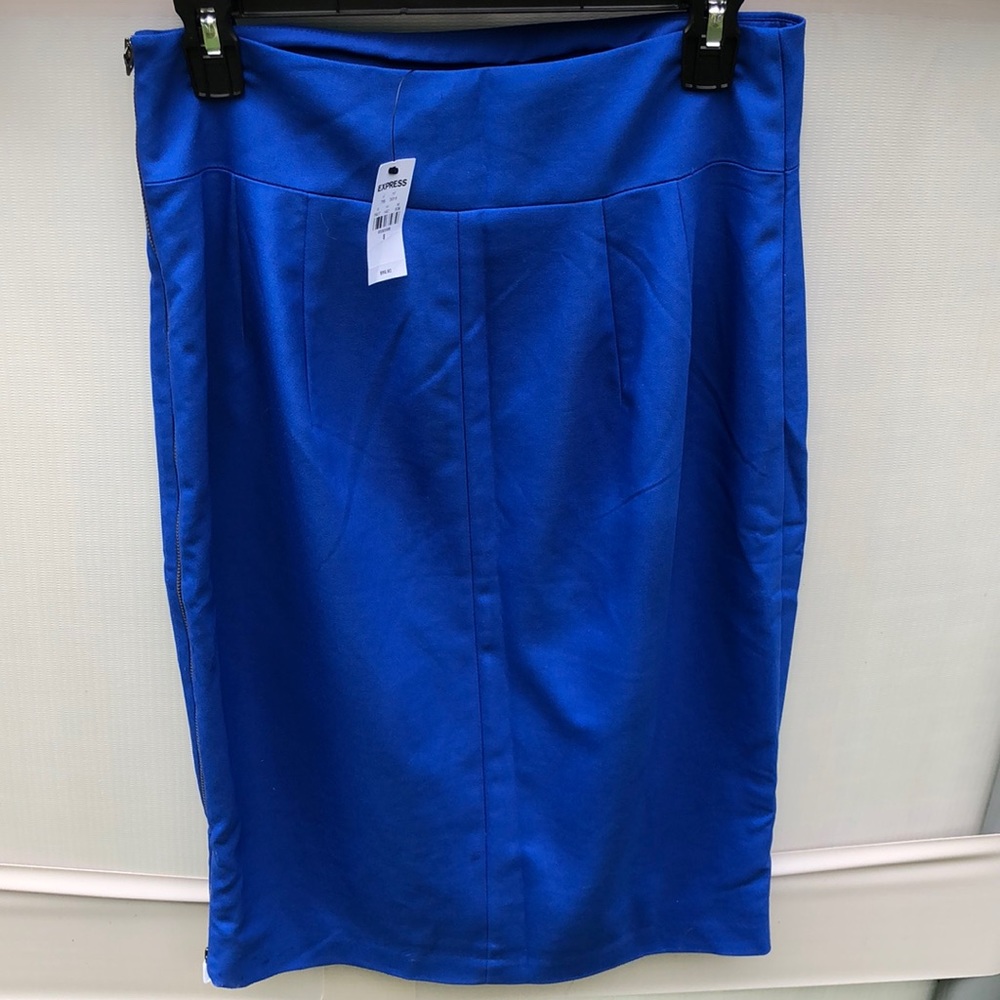 Express Royal Blue pencil skirt, below knee length
